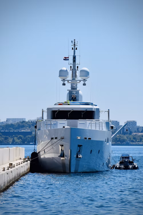Luxury mega yacht in Dubai Marina